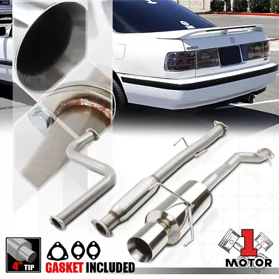 SS Catback Exhaust System 4  Beveled Tip Muffler For 90-93 Honda Accord 2.2 F22 • $131.94