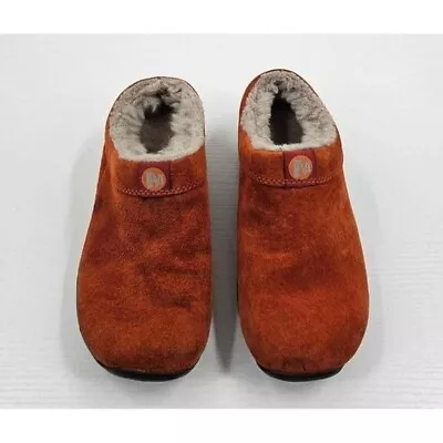 Merrell Primo Chill Slide Fiery Copper Fur Lined Suede Feel Slip-on Clog Shoe 5 • $17.39