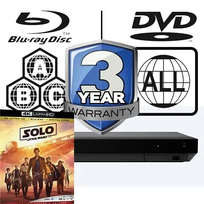 Sony Blu-ray Player UBP-X700 All Zone Free MultiRegion 4K Solo A Star Wars Story • $372.28