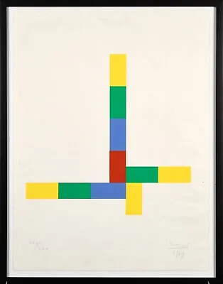 Max Bill Pencil Signed Color Abstract Lithograph  Sans Titre  1969 • $799.95