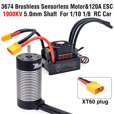 Rocket 3674 Brushless Motor And 120A ESC Combo For 1/8 1/10 RC Drift Racing Car • $147.10