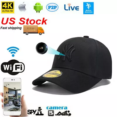 Live Streaming Hat Wifi IP Network Sun Cap Camera Video Recorder 1080P  HD • $89.99