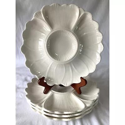 White Majolica Artichoke Dipping Plate Italy Vintage 9.75” Set Of 4 • $19.99