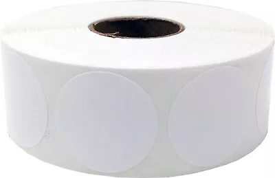 500 Pcs. Per Roll 1 Inch Round Clear Seal Stickers - White Circle Labels • $6.95