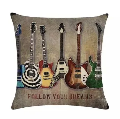 Music Guitar Cushion Cover 45 X 45 Pillow Case NEW Home Decor Gift C15 • £8.99