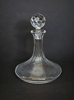 US Merchant Marine Academy Kings Point NY Antique Crystal Ship's Decanter • $179.50