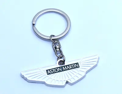 Aston Martin Keyring Aston WINGS Logo ENAMEL And Chrome Keychain Aston Wings NEW • $6.20