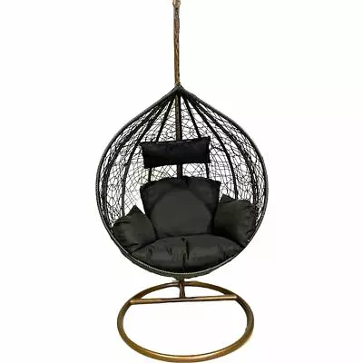 MEDIUM Black - Hanging Egg Chair With Cushion • $426.55