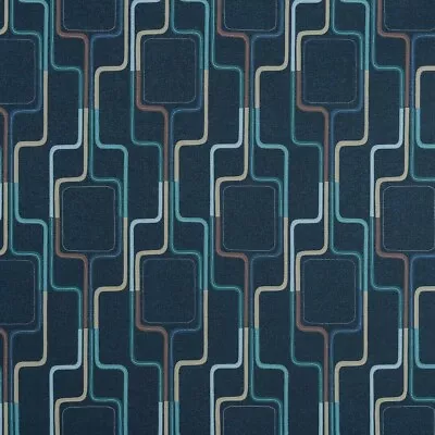 Arc Com Daytona Denim Blue& Navy Funky Contemporary Vinyl Upholstery Fabric • $19.95