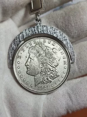 1921 P $1 Morgan Silver Dollar Keychain Fidget Spinner Toy Super Neat Coin Piece • $125