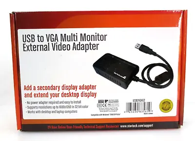 StarTech USB To VGA Multi Monitor External Video Adapter USB2VGAE2 • $22.95