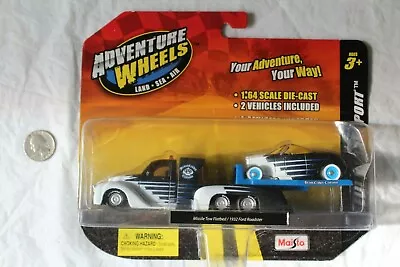 MAISTO Adv Wheels 1:64 ELITE TRANSPORT  MISSILE TOW FLATBED 1932 FORD ROADSTER • $24.99