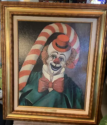 Red Skelton  Candy Cane Clown  Lithographic Authentic Framed Print • $420
