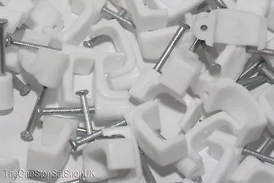 £2.99 • Buy 50 X White 6mm FT&E Flat Cable Clips For Twin Coax Cable Webro WF100, 13mm Wide