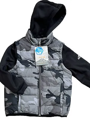 Pacific Trail Size 4/5 Boy Fall Jacket Black Hoodie Vest Water & Wind Resistant • $15.95