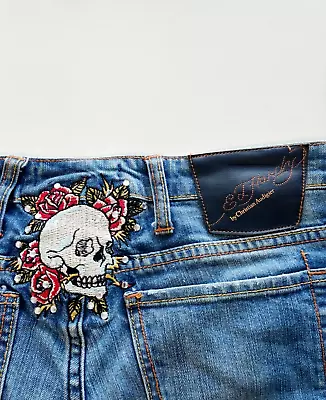 Ed Hardy Christian Audigier Vivienne Jeans Skull Roses 90s Dolce Y2k Sz 29  M • $55