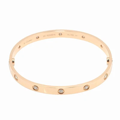 £9804.57 • Buy Cartier Love Bracelet Diamond 10P Bangle 18K PG 750 Size20 90179335