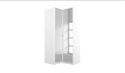 White Corner Wardrobe With Mirror • £1000