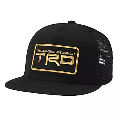 Toyota TRD Black Gold Flat Bill Mesh Hat Trucker Snapback Cap • $35