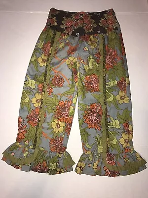 MATILDA JANE SAMANTHA RUFFLES PANTS Bottoms Floral Field Trip Size 6 EUC  D004 • $29