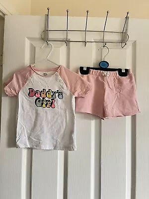 F&F Baby Girl T-Shirt & Shorts Outfit Set “Daddy’s Girl” 12-18 Months Fathers Da • £5