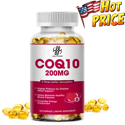 Coenzyme Q-10 Capsules 200mg Support Nerve & Heart HealthRelive Fatigue COQ10 • $13.98