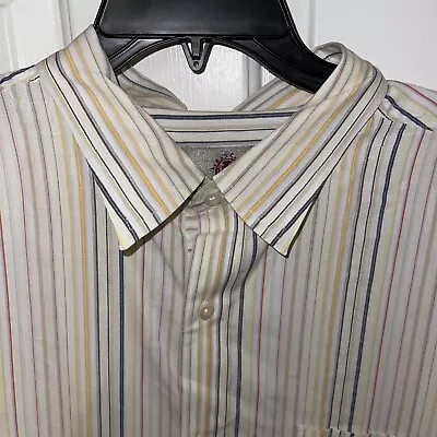 The Territory Ahead Multicolor Stripe LS Button Up Shirt Mens XXL Cotton • $18.99