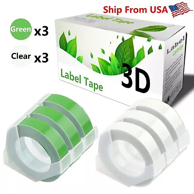 (3Green3Clear) 3D Label Tape Used For Dymo Maxi 1755 Label Makers • $12.99