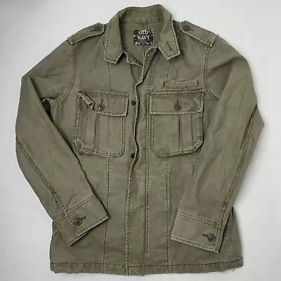 Vintage Y2K Old Navy Military Deck Field Jacket S Army Green Olive Drab Canvas • $65.88