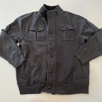 $15.19 • Buy Gap Boys Jacket Shacket Sz XL 12 Charcoal Military Zip Buttons