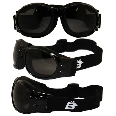 Black Frame Motorcycle Biker Jet Ski Goggles With Smoke Lenses Anti-Fog Glasses • $12.99