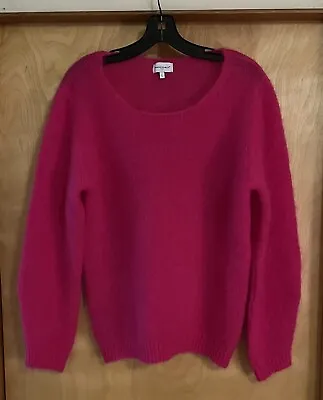 Bianco & Blu Hot Pink  Pink Sweater Mohair/Wool Blend Long Sleeve Sz L Italy • $11.99