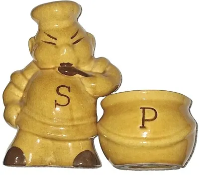 Chef With Chili Pot 4 1/2  Salt & Pepper Shaker Set Vintage • $7.50