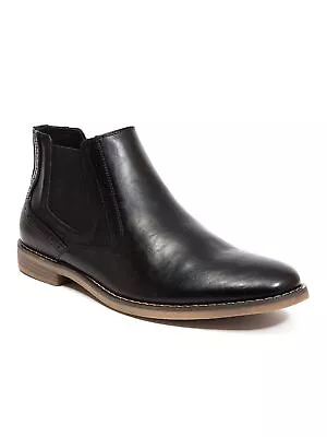 DEER STAGS Mens Black Goring Mikey Round Toe Block Heel Chelsea 11.5 M • $17.99