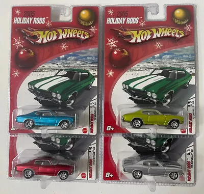 $49.95 • Buy Lot Of 4 Hot Wheels 2005 Holiday Rods #5/5 1970 Chevelle SS Real Riders 4 Colors
