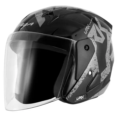 Vega Lark Victor Black Silver Open Face Helmet • $107.10
