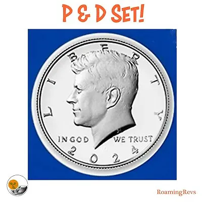 2024 P D Kennedy JFK 50c Half Dollar-US Mint Unc Set Of 2 Coins! -PRESALE- • $3.34