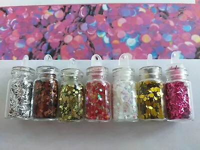 7 Mini  Bottles Of Chunky Glitters • $4.96