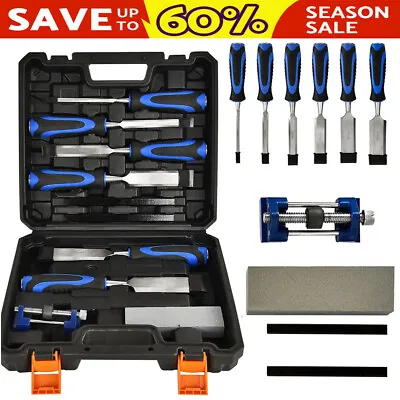 £28.30 • Buy Wood Chisel Set 10 Pieces Woodworking Tools Sharpening Stone With Storage Box