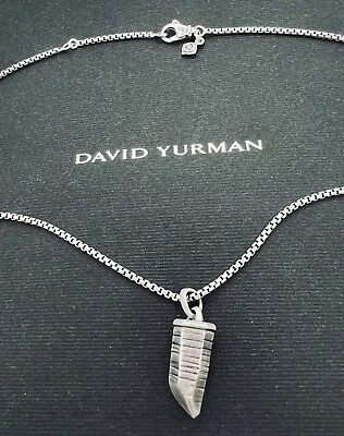 David Yurman .925 Sterling Silver Crystal Pendant Amulet With Chain 24  Rare • $299.99