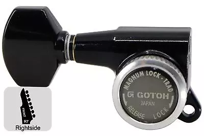 GOTOH SG381-07-MGT Locking Tuners W/ Small Knobs - Black - 6R • $109.18