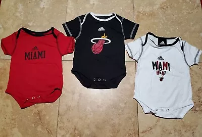 Adidas Miami Heat 3pc Bodysuit 3-6 Months Snap Bottom  • $8