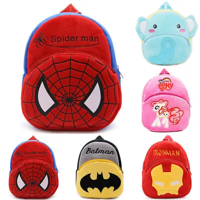 Cartoon Kindergarten Backpack Toddler Outdoor Plush School Bag For 1-3Years Kid • £11.36