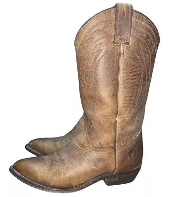 Frye Cowboy Boots Womens 10 B Brown Billy Pull On Western Narrow Cowgirl • $80