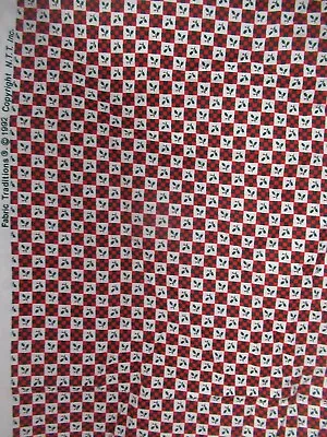 Christmas  Fabric Traditions VTG 1992 Holly Checkered  COTTON FABRIC RARE  1YDX • $7.79