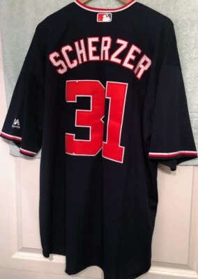 $39.99 • Buy Max Scherzer Washington Nationals Blue Coolbase Jersey Men's Size XXL Majestic 