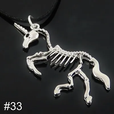 Skull Skeleton Silver Tone Pendant Necklace Mens Womens Boys Girls Jewellery UK • £3.99