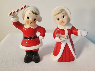 $42.95 • Buy Vintage Ceramic Napco Christmas Salt & Pepper Shakers Carolers Japan Exc. Cond.