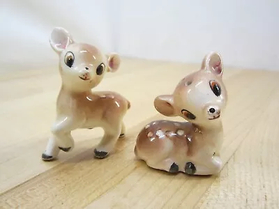 Vintage Deer/Fawn Salt And Pepper Shakers Victoria Ceramics Bambi • $24