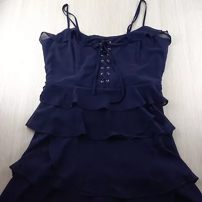 City Chic Dress Womens Plus Size XS 14 Long Layered Frills Lace-Up Bodice Straps • $22.50